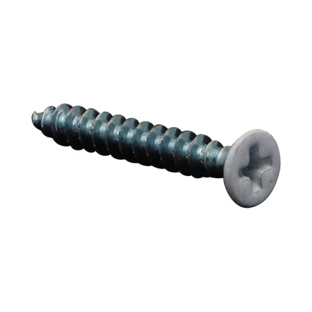 1 x PVC-ruuvi 30 uppokantainen Phillips 4,3x30 Itseporautuva Sinkitty teräs RAL 9010 puhtaanvalkoinen