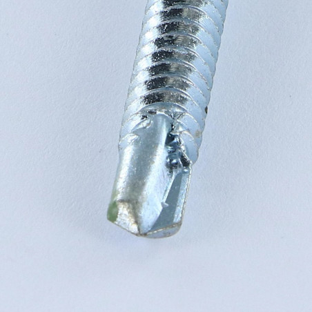 1 x Itseporautuva ruuvi Kuusiopää TH 6,3x75 Levykierre Sinkitty teräs RAL 6011 resedanvihreä