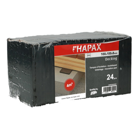 1 x Kpl:n pakkaus 24 Palkkien suojatyynyt 100x100x8 EPDM-muovi