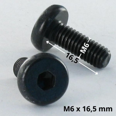 1 x Metalliruuvit Suuri kupumainen lieriöpää Kuusikulmainen ontto M6X16.5 Avain 4 HC4 Kokonaan kierteytetty Musta