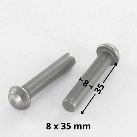 1 x Iskettävä niitti Pyöreä pää 8X35 Raakateräs
