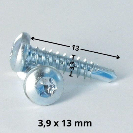 1 x Itseporautuva ruuvi Kupumainen lieriöpää 3,9 x 13 TORX T15 Sinkitty teräs