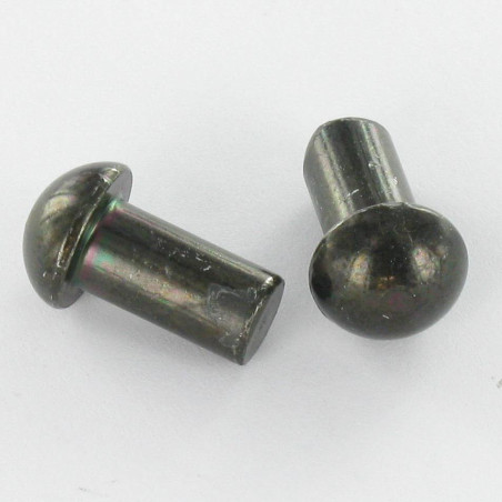 1 x Iskettävä niitti Pyöreä pää 6,5x12 Musta sinkitty teräs