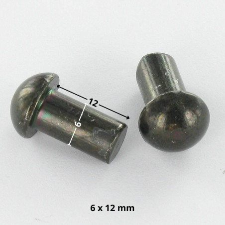 1 x Iskettävä niitti Pyöreä pää 6X12 Musta sinkitty teräs
