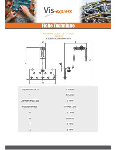 Koukku Kohteesta kattoon VARIO 140x56x5 /5 Ruostumaton... 2