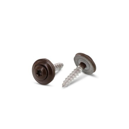 1 x Rakennusruuvi Kupumainen uppokanta TORX T20 Ruostumaton teräs A2 RAL 8014 seepianruskea 4,5x60 Tiivistealuslevy