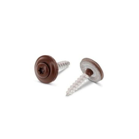 1 x Rakennusruuvi Kupumainen uppokanta TORX T20 Ruostumaton teräs A2 RAL8011 4,5x35 Tiivistealuslevy