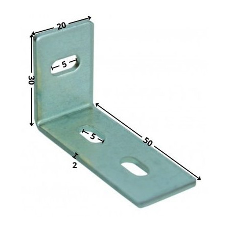 1 x Kulmalevyt Säädettävä 30x50x20 3 Reiät Sinkitty teräs