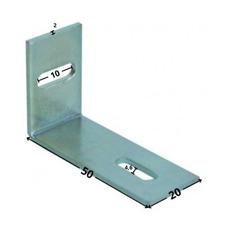 1 x Kulmalevyt Säädettävä 32x50x20 2 Reiät Sinkitty teräs