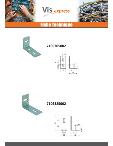 1 x Kulmalevyt Säädettävä 30x50x20 3 Reiät...