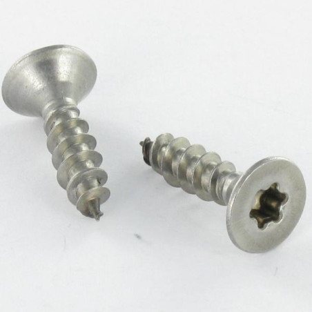 1 x Puuruuvi Ruostumaton teräs A2 uppokantainen 3,5x40 Kokonaan kierteytetty TORX T10