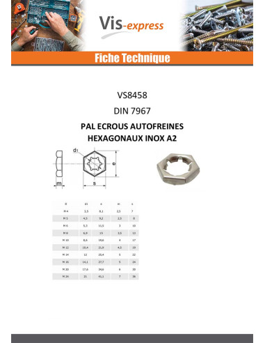 1 x "Pal Ruostumaton teräs A2 M14