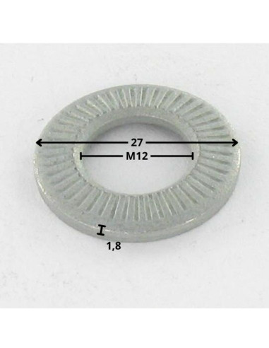 1 x Kontaktialuslevyt M12X27X1.8 Sinkitty teräs...