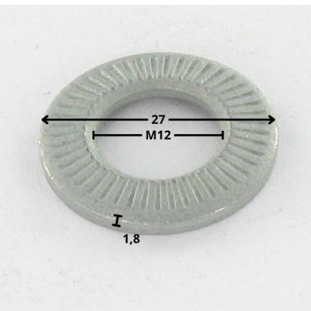 1 x Kontaktialuslevyt M12X27X1.8 Sinkitty teräs M-sarja (keskikokoinen)