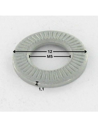 1 x Kontaktialuslevyt M5X12X1.1 Sinkitty teräs...