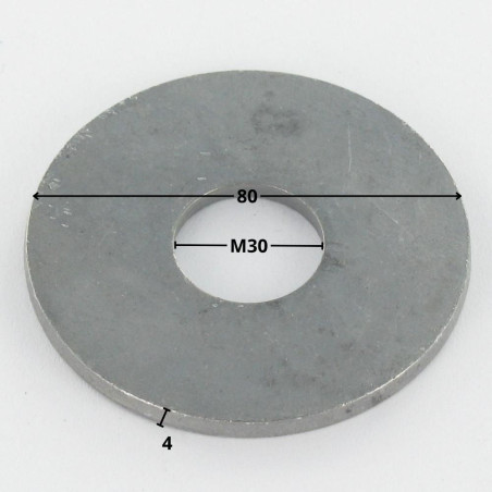 1 x Aluslevy Litteä M30X80X4 LL varmgalvanisert stål"