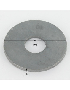 Aluslevy Litteä M12X40X2.5 LL varmgalvanisert stål" 2