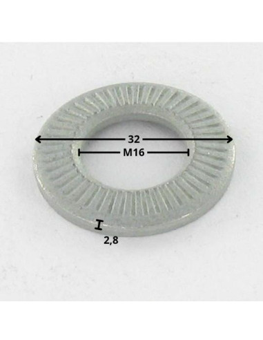 1 x Kontaktialuslevyt M16X32X2.8 Sinkitty teräs...