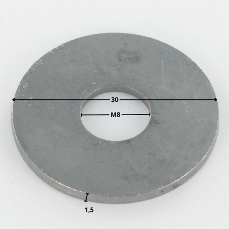 1 x Aluslevy Litteä M8X30X1.5 LL varmgalvanisert stål"