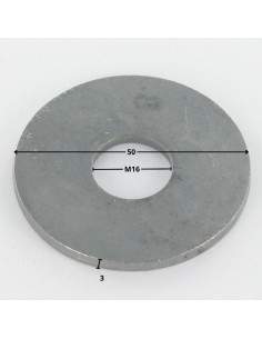 Aluslevy Litteä M16X50X3 LL varmgalvanisert stål" 2
