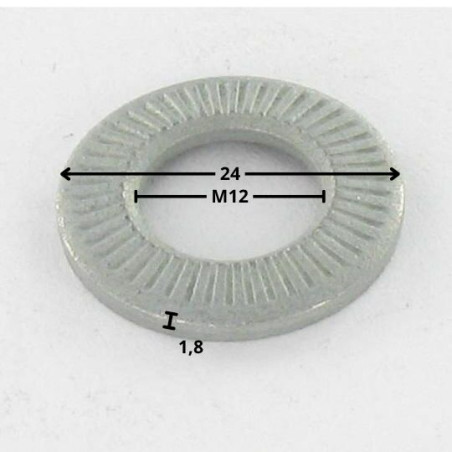 1 x Kontaktialuslevyt M12X24X1.8 Sinkitty teräs Z-sarja (kapea)