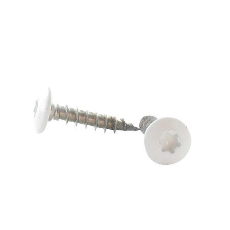 1 x Ruuvi Sarana 7X30 Kokonaan kierteytetty TORX T30 Ruostumaton teräs A2 Valkoinen lakkaus RAL 9010 puhtaanvalkoinen