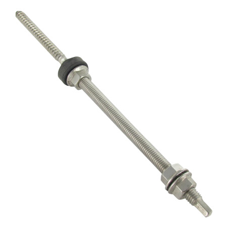 1 x Aurinkopaneelin ruuvi SW9 12x400 Ruostumaton teräs A2