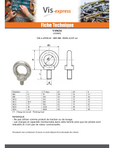 Ruuvi Nostorengas M8X36 Ruostumaton teräs A4 Musta 2