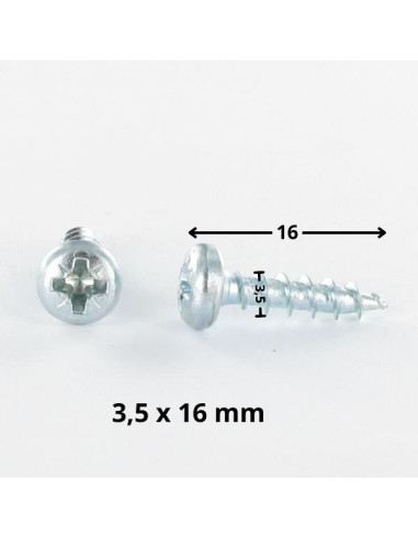 1 x Puuruuvi Pyöreä pää Pozi PZ10 3,5 x 16...