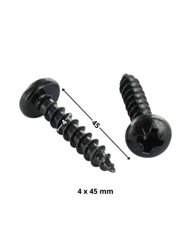 1 x Puuruuvi Pyöreä pää Pozi PZ10 4X45 Musta...
