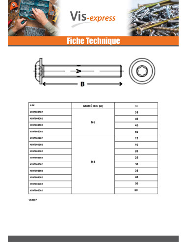 1 x Metalliruuvit Kupupää Laippakanta TORX T40...