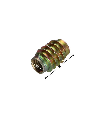 1 x Insertti Ei halkaistu Dikromattu M8 13X20