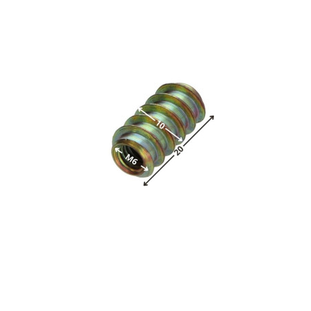1 x Insertti Ei Halkaistu M6 10X20 Sinkitty teräs