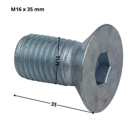 1 x Metalliruuvit "FHC kuusioruuvi uppokannalla Avain 10 HC10 M16X35 Kokonaan kierteytetty Luokka 10.9 Sinkitty teräs