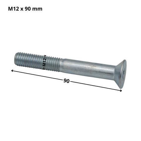 1 x Metalliruuvit "FHC kuusioruuvi uppokannalla Avain 8 HC8 M12X90 Osittain kierteytetty Luokka 10.9 Sinkitty teräs