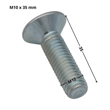 1 x Metalliruuvit "FHC kuusioruuvi uppokannalla Avain 6 HC6 M10X35 Kokonaan kierteytetty Luokka 10.9 Sinkitty teräs