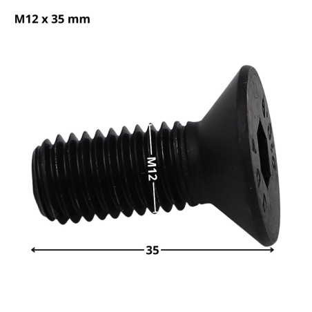 1 x Metalliruuvit "FHC kuusioruuvi uppokannalla Avain 8 HC8 M12X35 Kokonaan kierteytetty Luokka 10.9 Raakateräs