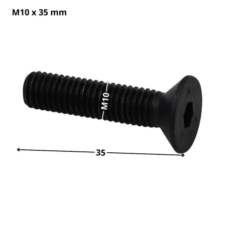 1 x Metalliruuvit "FHC kuusioruuvi uppokannalla Avain 6 HC6 M10X35 Kokonaan kierteytetty Luokka 10.9 Raakateräs