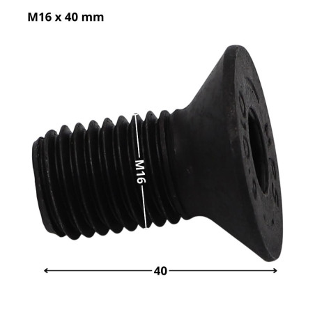 1 x Metalliruuvit "FHC kuusioruuvi uppokannalla Avain 10 HC10 M16X40 Kokonaan kierteytetty Luokka 10.9 Raakateräs