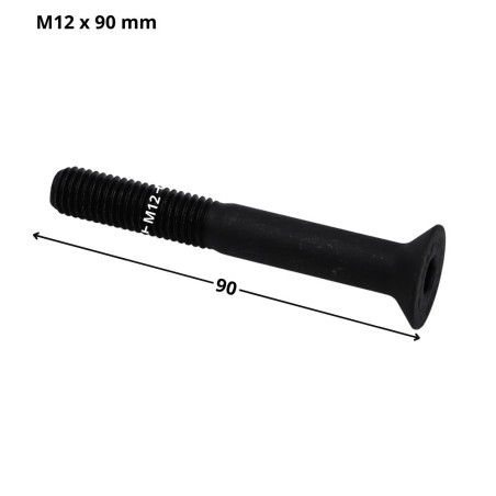 1 x Metalliruuvit "FHC kuusioruuvi uppokannalla Avain 8 HC8 M12X90 Osittain kierteytetty Luokka 10.9 Raakateräs
