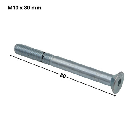 1 x Metalliruuvit "FHC kuusioruuvi uppokannalla Avain 6 HC6 M10X80 Osittain kierteytetty Luokka 10.9 Sinkitty teräs