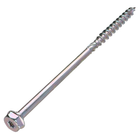 1 x Kehysruuvi TEKOR Kuusiopää TH "Halkeamista estävä kärki 10x200 Kierteytetty kohteessa 80 TORX T40 sinkitty cr3 96
