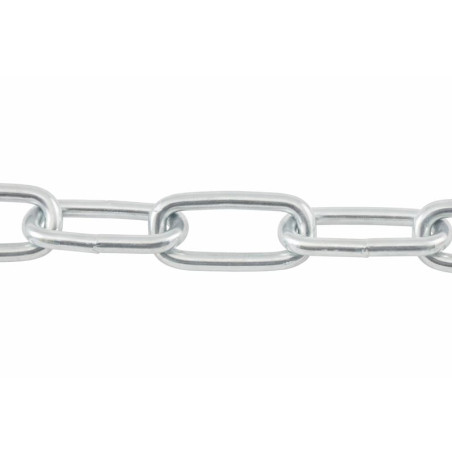 1 x M Ketju Oikea pitkillä lenkeillä 5 mm (myydään m:ttäin) Sinkitty teräs