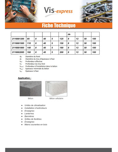 1 x Betoniruuvi Kuusiopää TH Halkaistu 6,5x45...
