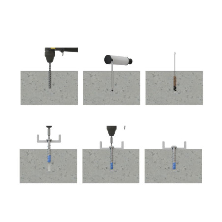 1 x Betoniruuvi Lieriöpää TORX T40 6x100 Bimetalli