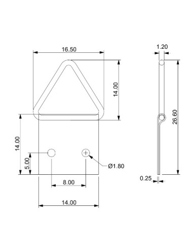 1 x Kolmiomainen ripustin tauluille 20 mm...