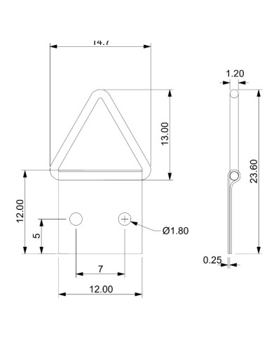 1 x Kolmiomainen ripustin tauluille 12 mm...