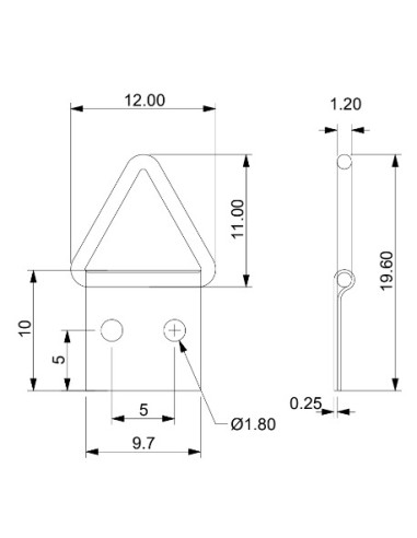 1 x Kolmiomainen ripustin tauluille 10 mm...
